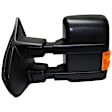 Driver Side Towing Mirror, Power Adjust, Power Folding, Heated, Textured Black, In-housing Signal Light, With memory, No Puddle Light, No Auto-Dimming, No Blind Spot Feature