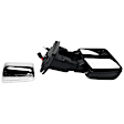 Driver Side Towing Mirror, Power Adjust, Power Folding, Heated, With 1 Chrome and 1 Paintable Cap, In-housing Signal Light, With memory, No Puddle Light, Auto-Dimming, and Blind Spot Feature