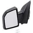 Driver Side Mirror, Power Adjust, Heated, Power Folding, Paintable, In-housing Signal Light, With Memory, With Puddle Light, No Auto-Dim, With Blind Spot Detection in Glass