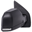 Passenger Side Mirror, Power Adjust, Heated, Manual Folding, Textured Black, In-housing Signal Light, No Memory, With Puddle Light, No Auto-Dim, With Blind Spot Detection in Glass