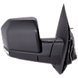 Passenger Side Mirror, Power Adjust, Heated, Manual Folding, Textured Black, In-housing Signal Light, No Memory, With Puddle Light, No Auto-Dim, With Blind Spot Detection in Glass