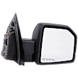 Passenger Side Mirror, Power Adjust, Heated, Manual Folding, Textured Black, In-housing Signal Light, No Memory, With Puddle Light, No Auto-Dim, With Blind Spot Detection in Glass