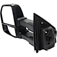 Driver Side Towing Mirror, Power Adjust, Heated, Power Folding, Textured Black, In-housing Signal Light, With Memory, With Puddle Light, No Auto-Dim, With Blind Spot Detection in Glass