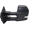 Driver Side Towing Mirror, Power Adjust, Heated, Power Folding, Textured Black, In-housing Signal Light, With Memory, With Puddle Light, No Auto-Dim, With Blind Spot Detection in Glass