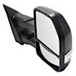 Passenger Side Towing Mirror, Power Adjust, Heated, Power Folding, Textured Black, In-housing Signal Light, With Memory, With Puddle Light, No Auto-Dim, With Blind Spot Detection in Glass