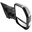 Passenger Side Towing Mirror, Power Adjust, Heated, Power Folding, Chrome, In-housing Signal Light, With Memory, With Puddle Light, No Auto-Dim, With Blind Spot Detection in Glass