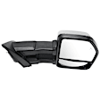 Passenger Side Towing Mirror, Power Adjust, Heated, Power Folding, Chrome, In-housing Signal Light, With Memory, With Puddle Light, No Auto-Dim, With Blind Spot Detection in Glass