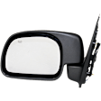 Driver Side Mirror, Non-Towing, Power Adjust, Manual Folding, Heated, Textured Black, No Signal Light, No Memory, No Puddle Light, No Auto-Dimming, No Blind Spot Feature