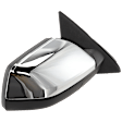 Passenger Side Mirror, Power Adjust, Manual Folding, Heated, Chrome, No Signal Light, With memory, With Puddle Light, No Auto-Dimming, No Blind Spot Feature