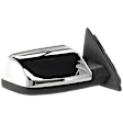 Passenger Side Mirror, Power Adjust, Manual Folding, Heated, Chrome, No Signal Light, With memory, With Puddle Light, No Auto-Dimming, No Blind Spot Feature