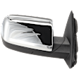 Passenger Side Mirror, Power Adjust, Manual Folding, Heated, Chrome, No Signal Light, With memory, With Puddle Light, No Auto-Dimming, No Blind Spot Feature