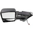 Driver Side Towing Mirror, Power Adjust, Heated, Manual Folding, Textured Black, In-housing Signal Light, With Memory, No Puddle Light, No Auto-Dim, With Blind Spot Glass