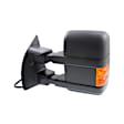 Driver Side Towing Mirror, Power Adjust, Heated, Manual Folding, Textured Black, In-housing Signal Light, With Memory, No Puddle Light, No Auto-Dim, With Blind Spot Glass