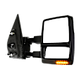 2013 Ford F-150 - Passenger Side Towing Mirror, Power Adjust, Heated, Chrome, Manual Folding, In-housing Signal Light, With Blind Spot Glass, With Memory, With Puddle Light, No Auto-Dim