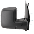 4-bolt mount, Passenger Side Mirror, Power Adjust, Non-Heated, Manual Folding, Textured Black, No Signal Light, No Memory, No Puddle Light, No Auto-Dimming, No Blind Spot Feature