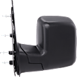 4-bolt mount, Driver Side Mirror, Manual Adjust, Non-Heated, Manual Folding, Textured Black, No Signal Light, No Memory, No Puddle Light, No Auto-Dimming, No Blind Spot Feature