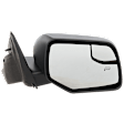 Passenger Side Mirror, Power Adjust, Heated, Textured Black, Manual Folding, No Signal Light, with Blind Spot Glass, No Memory, No Puddle Light, No Auto-Dimming
