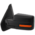 Driver Side Mirror, Power Adjust, Heated, Manual Folding, Textured Black, In-housing Signal Light, Without Memory Recall, No Puddle Light, No Auto-Dimming, With Blind Spot Glass