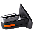 Passenger Side Mirror, Power Adjust, Heated, Power Folding, Chrome, In-housing Signal Light, With Memory, With Puddle Light, No Auto-Dim, No Blind Spot Feature