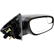 Passenger Side Mirror, Power Adjust, Heated, Manual Folding, Textured Black, No Signal Light, No Memory, With Puddle Light, No Auto-Dim, With Blind Spot Glass