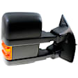 Passenger Side Towing Mirror, Power Adjust, Heated, Power Folding, Textured Black, In-housing Signal Light, No Memory, No Puddle Light, No Auto-Dim, With Blind Spot Glass