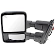Driver Side Towing Mirror, Power Adjust, Heated, Power Folding, With 1 Chrome and 1 Paintable Cap, In-housing Signal Light, No Memory Recall, w/ Marker Light (Upgrade Power-Fold)