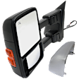 Driver Side Towing Mirror, Power Adjust, Heated, Power Folding, w/ 1 Chrome and 1 Paintable Cap, In-housing Signal Light, w/ Memory, No Puddle Light/Auto-Dimming/Blind Spot Feature, Auto Extend