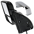 Driver Side Towing Mirror, Power Adjust, Heated, Power Folding, w/ 1 Chrome and 1 Paintable Cap, In-housing Signal Light, w/ Memory, No Puddle Light/Auto-Dimming/Blind Spot Feature, Auto Extend