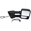 Passenger Side Towing Mirror, Power Adjust, Heated, Power Folding, With 1 Chrome and 1 Paintable Cap, In-housing Signal Light, With Memory, No Puddle Light, No Auto-Dimming, No Blind Spot Feature