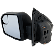 Driver Side Mirror, Power Adjust, Heated, Manual Folding, Textured Black, In-housing Signal Light, Without Memory Recall, With Puddle Light, No Auto-Dimming, Without Blind Spot Monitor or Detection
