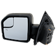 Driver Side Mirror, Power Adjust, Heated, Manual Folding, Textured Black, In-housing Signal Light, Without Memory Recall, With Puddle Light, No Auto-Dimming, Without Blind Spot Monitor or Detection