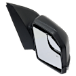 Passenger Side Mirror, Power Adjust, Heated, Manual Folding, Textured Black, In-housing Signal Light, No Memory, No Puddle Light, No Auto-Dim, With Blind Spot Glass