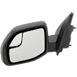 2022 Ford Maverick - Driver Side Mirror, Power Adjust, Non-Heated, Textured Black, Manual Folding, No Signal Light, With Blind Spot Glass, No Memory, No Puddle Light, No Auto-Dim