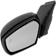 Driver Side Mirror, Power Adjust, Heated, Manual Folding, Textured Black, No Signal Light, No Memory, No Puddle Light, No Auto-Dim, With Blind Spot Detection in Glass