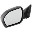 Driver Side Mirror, Power Adjust, Manual Folding, Heated, Textured Black, No Signal Light, No Memory, With Puddle Light, No Auto-Dimming, With Blind Spot Detection in Glass