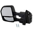 Driver Side , Towing Mirror, Upper - Power , Lower - Manual Adjust, Heated, Manual Folding, Textured Black, In-housing Signal Light, No Memory, No Blind Spot Feature, Non-Auto Extend