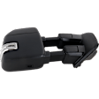 Passenger Side Towing Mirror, Upper - Power Adjust, Lower - Manual Adjust, Heated, Manual Folding, Textured Black, In-housing Signal Light, No Memory, No Puddle Light, No Auto-Dim