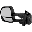 Driver Side, Towing Mirror, Upper - Power Adjust, Lower - Manual Adjust, Heated, Manual Folding, Textured Black, In-housing Signal Light, No Memory, With Blind Spot Detection in Glass, Non-Auto Extend