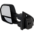 Driver Side Towing Mirror, Upper - Power Adjust, Lower - Manual Adjust, Heated, Power Folding, Paintable, In-housing Signal Light, No Memory, With Puddle Light, No Auto-Dim