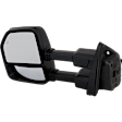 Driver Side Towing Mirror, Upper - Power Adjust, Lower - Manual Adjust, Heated, Power Folding, Paintable, In-housing Signal Light, No Memory, With Puddle Light, No Auto-Dim