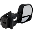 Passenger Side Towing Mirror, Upper - Power Adjust, Lower - Manual Adjust, Heated, Power Folding, Paintable, In-housing Signal Light, No Memory, With Puddle Light, No Auto-Dim