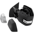 Driver Side Towing Mirror, Upper - Power Adjust, Lower - Manual Adjust, Heated, Manual Folding, Textured Black, In-housing Signal Light, No Memory, No Puddle Light, No Auto-Dim