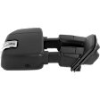 Passenger Side Towing Mirror, Upper - Power Adjust, Lower - Manual Adjust, Heated, Manual Folding, Textured Black, In-housing Signal Light, No Memory, No Puddle Light, No Auto-Dim