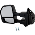 Driver Side Towing Mirror, Upper - Power Adjust, Lower - Manual Adjust, Heated, Power Folding, Paintable, In-housing Signal Light, No Memory, With Puddle Light, No Auto-Dim, No Blind Spot Feature