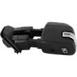 Driver Side Towing Mirror, Upper - Power Adjust, Lower - Manual Adjust, Heated, Power Folding, Paintable, In-housing Signal Light, No Memory, With Puddle Light, No Auto-Dim, No Blind Spot Feature