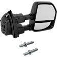 Passenger Side Towing Mirror, Upper - Power , Lower - Manual Adjust, Heated, Power Folding, Paintable, with Memory, with Blind Spot Detection in Glass, with Spotlight and Temp Sensor