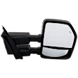 Passenger Side Towing Mirror, Power Adjust, Heated, Manual Folding, Textured Black, No Signal Light, No Memory, No Puddle Light, No Auto-Dim, With Blind Spot Detection in Glass