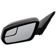 Driver Side Mirror, Power Adjust, Non-Heated, Manual Folding, Textured Black, No Signal Light, No Memory, No Puddle Light, No Auto-Dim, With Blind Spot Detection in Glass