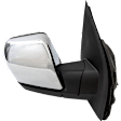 Passenger Side Mirror, Power Adjust, Heated, Power Folding, Chrome, In-housing Signal Light, With Puddle Light, For Models Without Side View Camera
