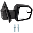 Passenger Side Mirror, Power Adjust, Heated, Manual Folding, Textured Black, In-housing Signal Light, No Memory, With Puddle Light, No Auto-Dim, With Blind Spot Glass